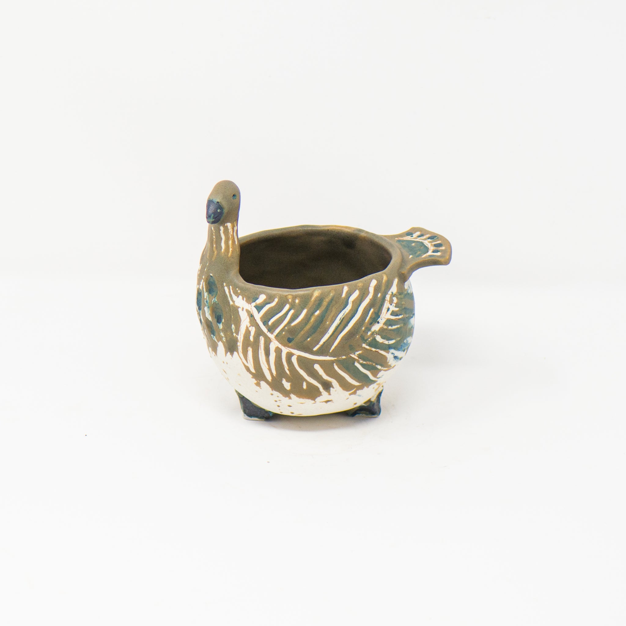 Porcelain Feathered Bird Bowl