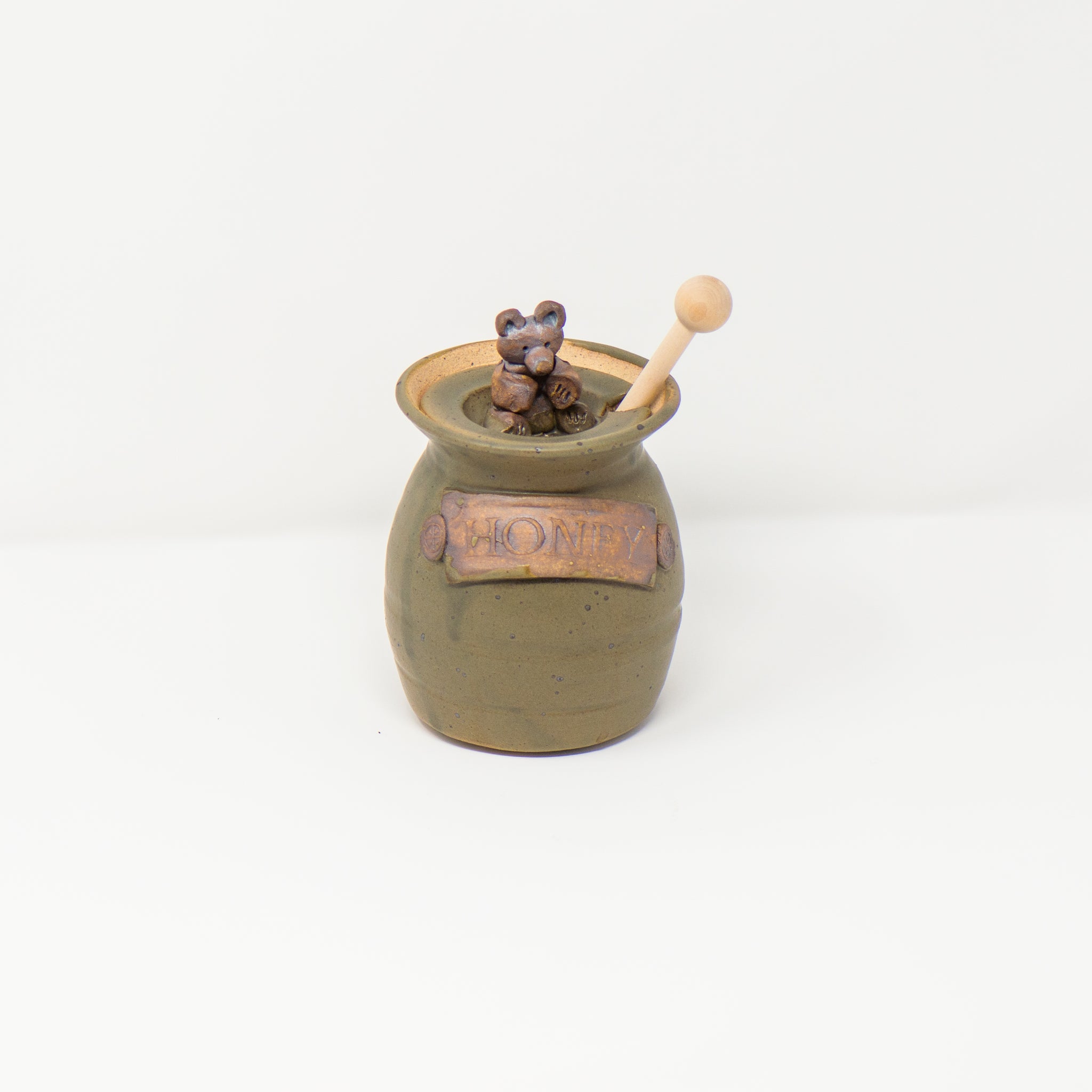Honey Bear Jar with Wooden Dipper