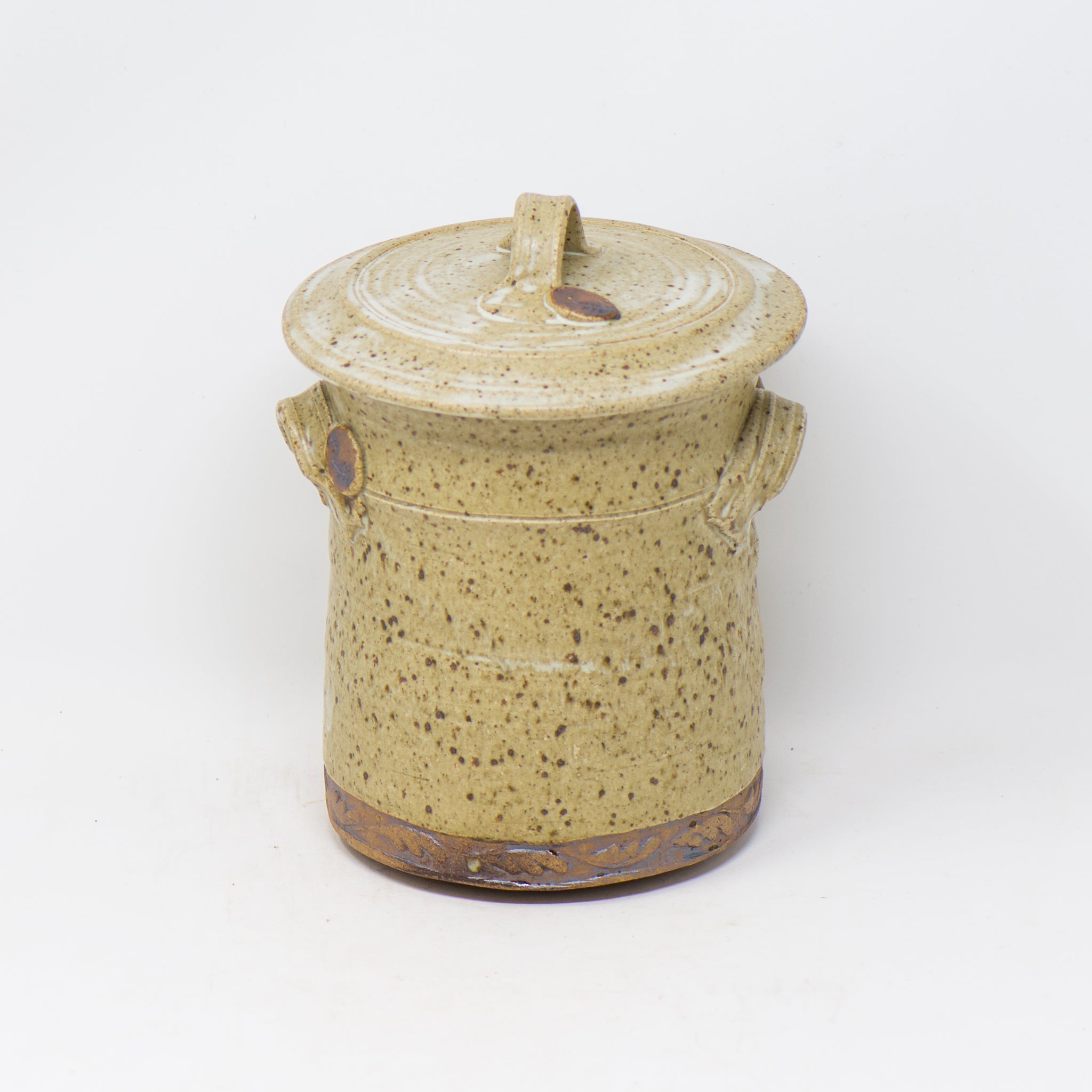 Lidded Utensil Storage Crock Jar